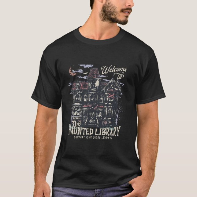 Camiseta Bienvenidos Retro Gracioso A La Amueblada Bibliote (Anverso)