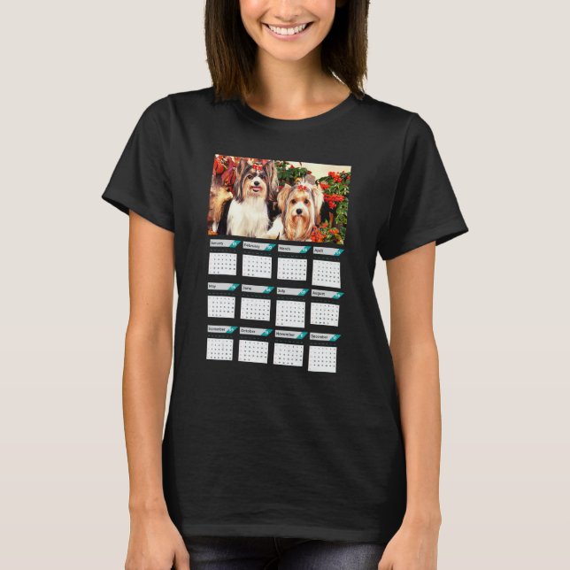 Camiseta Biewer Terrier Puppies Calendar 2023 (Anverso)