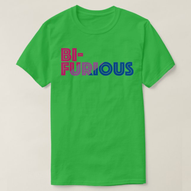 Camiseta Bifurious Bicurious Bisexual Bi (Diseño del anverso)