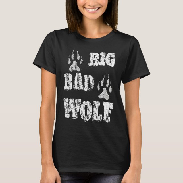 Camiseta BIG and evil wolf disstressed paw print (Anverso)