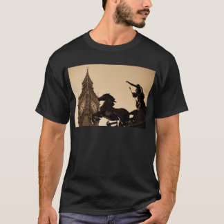 Camiseta Big Ben y sepia de la estatua del boudica entonada