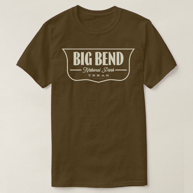 Camiseta Big Bend National Park Shield Tan (Diseño del anverso)