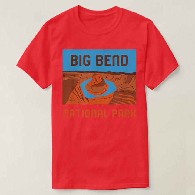 Camiseta Big Bend National Park Teas Minimalist Retro Graph (Diseño del anverso)