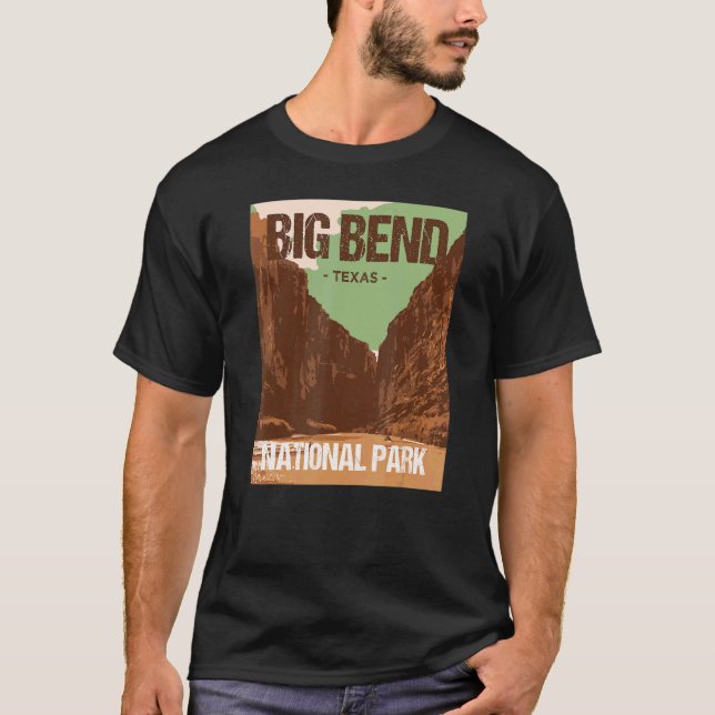 Camiseta Big Bend National Park Texas Poster Design (Anverso)
