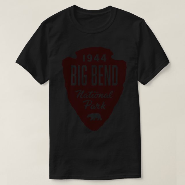 Camiseta Big Bend Parque Nacional Bear Arrowhead Brown (Diseño del anverso)