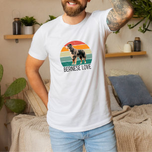 Camiseta Big Bernese Love: Retro Circle Tee for Dog Enthusi