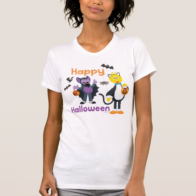 Camiseta Big Bird and Count | Feliz Halloween (Anverso)