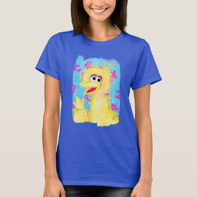 Camiseta Big Bird ondeando el arte del personaje de Plaza S (Anverso)