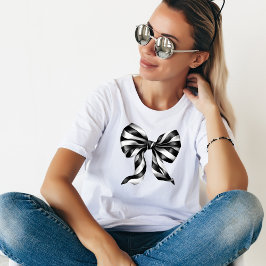 Camiseta Big Black and White Watercolor Bow