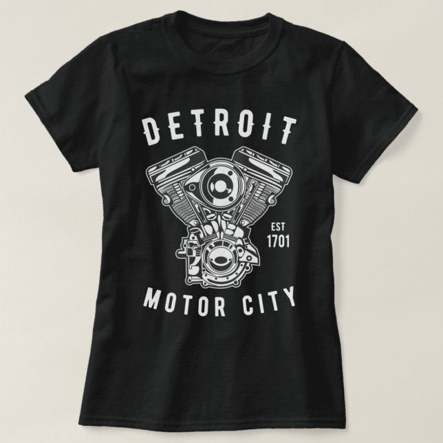 Camiseta Big Block Motor City Michigan Detroit Car Lover Ho (Diseño del anverso)