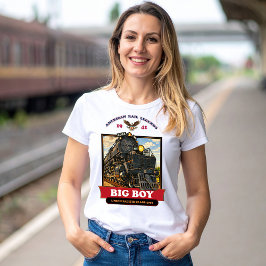 Camiseta Big Boy 4014 Steam Locomotive Retro Illustration