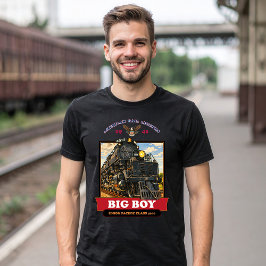 Camiseta Big Boy 4014 Steam Locomotive Vintage Illustration