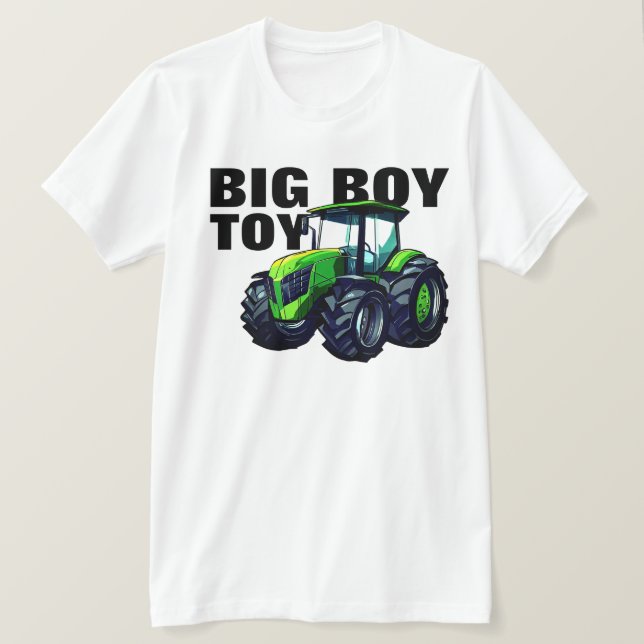 Camiseta "Big Boy Toy" con el Tractor de Granja Verde (Anverso del diseño)