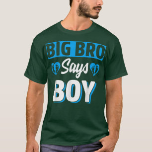 Camiseta Big Bro dice que niño pequeño revela género equipo