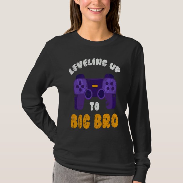 Camiseta Big Bro  Present Game  Leveling future brother (Anverso)