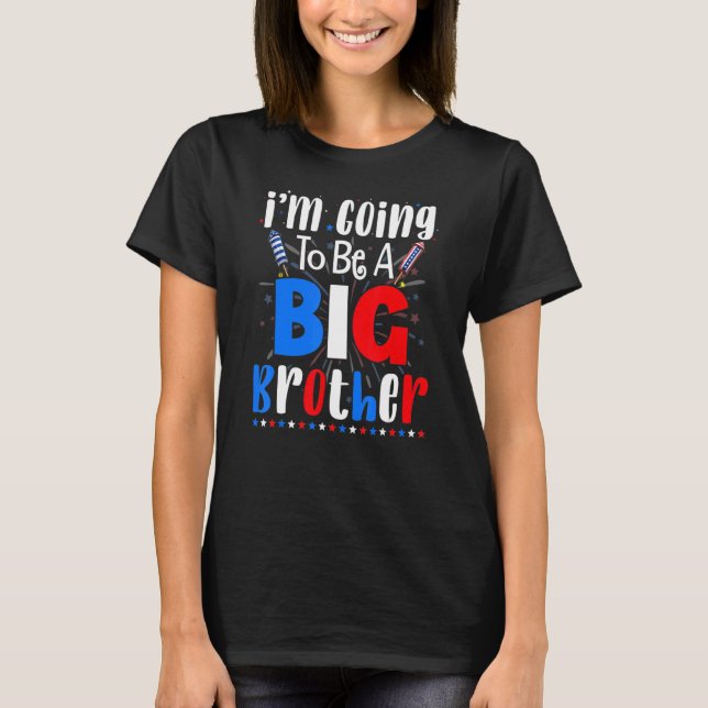 Camiseta Big Brother 4th Of July Pregnancy Gender Reveal Fi (Anverso)
