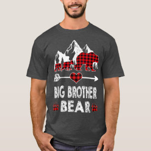 Camiseta Big Brother Bear Shirt, Red Buffalo Plaid Big Brot