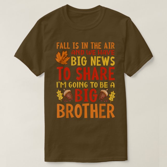 Camiseta Big Brother Fall Pregnancy Announcement Autumn Bab (Diseño del anverso)