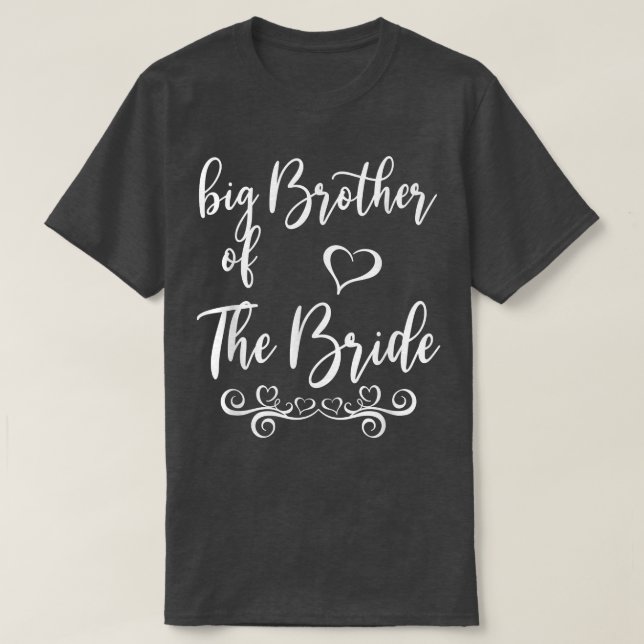 Camiseta Big Brother of Bride & Groom Wedding Matching  (Diseño del anverso)