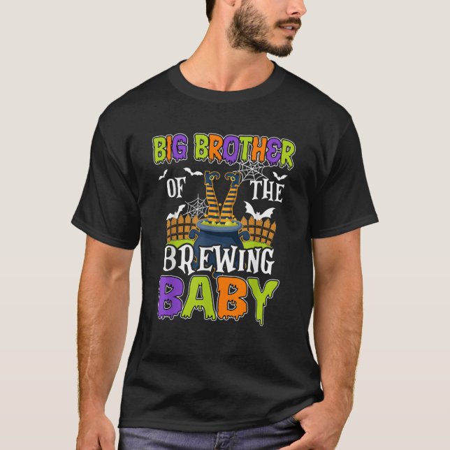 Camiseta Big Brother Of The Brewing Baby Halloween Witch Ba (Anverso)