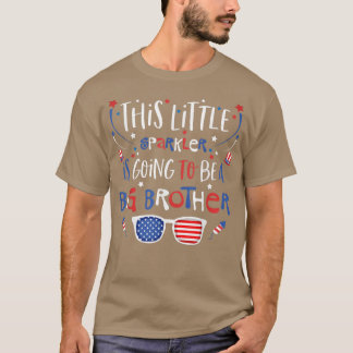 Camiseta Big Brother Sparkler 4th of July Pregnancy Announc