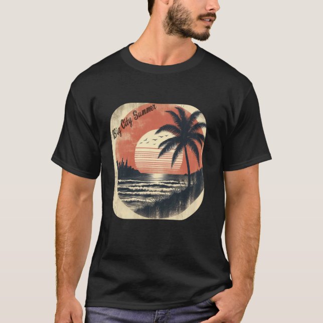 Camiseta Big City Summer Sunshine Beach Tropical Retro Vibe (Anverso)