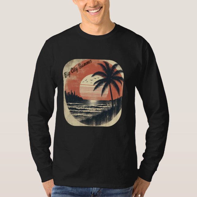 Camiseta Big City Summer Sunshine Beach Tropical Retro Vibe (Anverso)