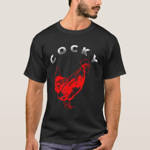 Camiseta Big Cocky Bantam Rojo Rooster Pollo Ropa de gallin