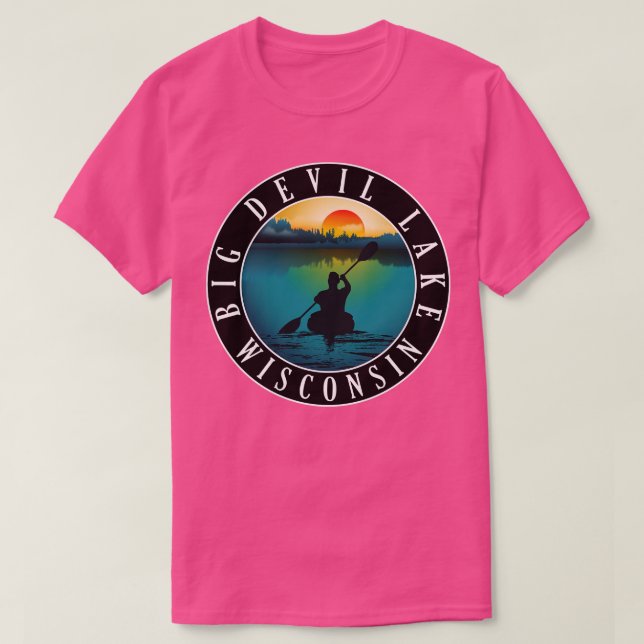 Camiseta Big Devil Lake Wisconsin Kayaking (Diseño del anverso)