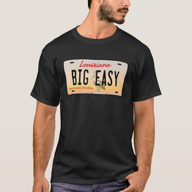 Camiseta Big Easy Louisiana License Plate (Anverso)