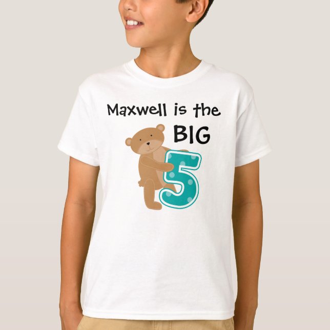 Camiseta Big FiveCustomizable Birthday (Anverso)