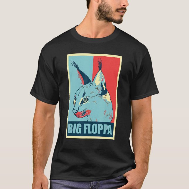 Camiseta Big Floppa Caracal Cat Meme Retro_4 (Anverso)