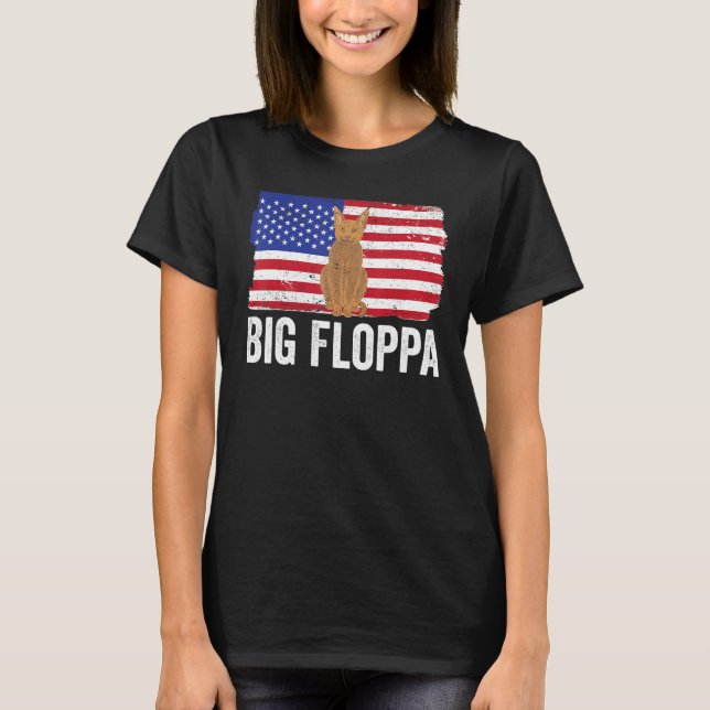 Camiseta Big Floppa Caracal Cat Meme USA Flag Patriotic_1 (Anverso)