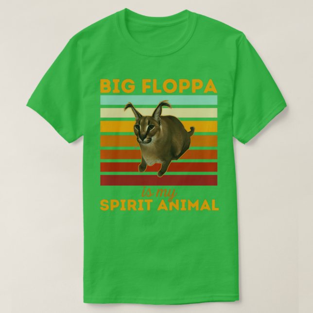 Camiseta Big Floppa Is My Spirit Animal, Big Meme Caracal C (Diseño del anverso)