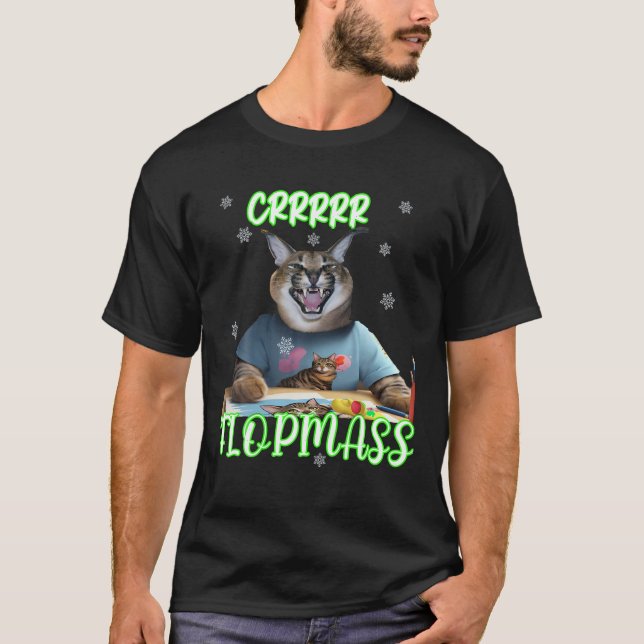 Camiseta BIG FLOPPA meme cat feliz navidad (Anverso)
