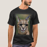 Big Floppa Meme Cute Caracal Cat Premium Camiseta, Negro, S