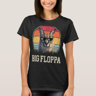 Camiseta Big Floppa Meme Cute Caracal Cat retro sol vintage