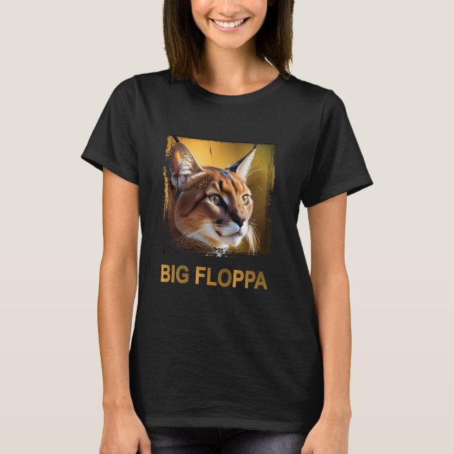 Camiseta Big Floppa Meme lindo gato caracal (Anverso)