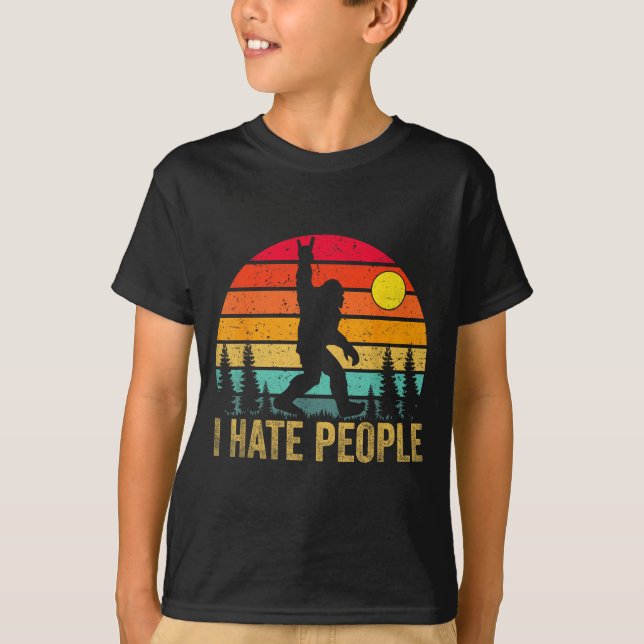Camiseta Big Foot Sasquatch I Hate People Funny Bigfoot Vin (Anverso)