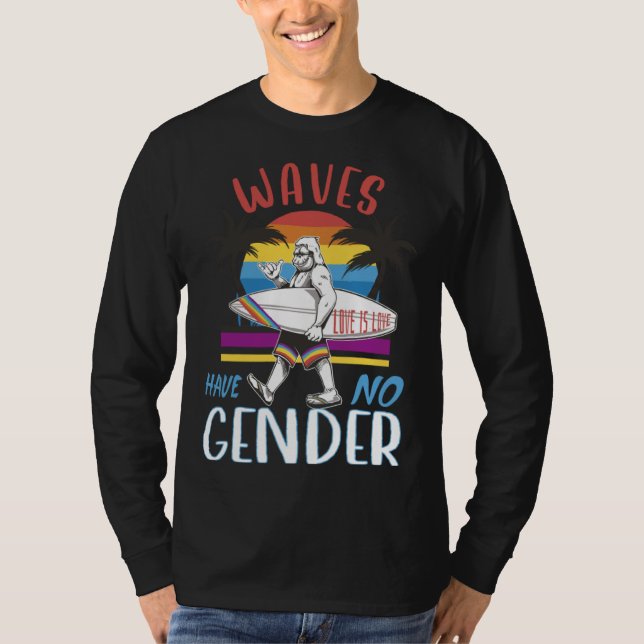 Camiseta Big Foot with Surfboard Gay Pride Love is Love Men (Anverso)