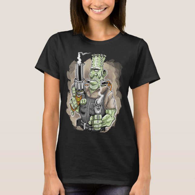 Camiseta Big Frankie Big Caliber Gun 50's Culture Biker (Anverso)