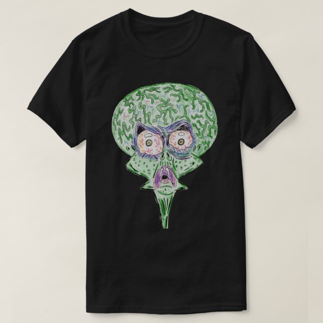Camiseta Big head big eyes alien sci-fi cartoon (Diseño del anverso)