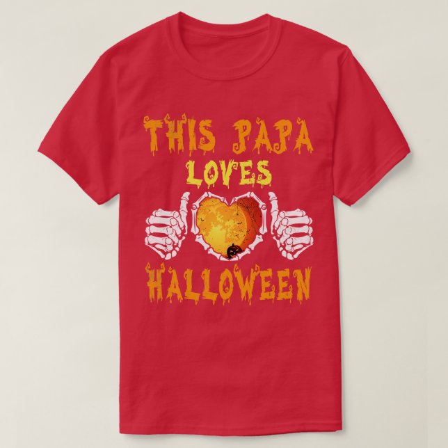 Camiseta Big Heart Skeleton Manos Óseas Este Papá Ama Hall (Diseño del anverso)