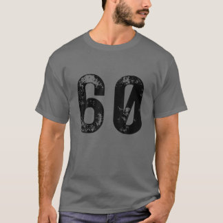 Camiseta Big Number 60 For Birthday Sixty 1960