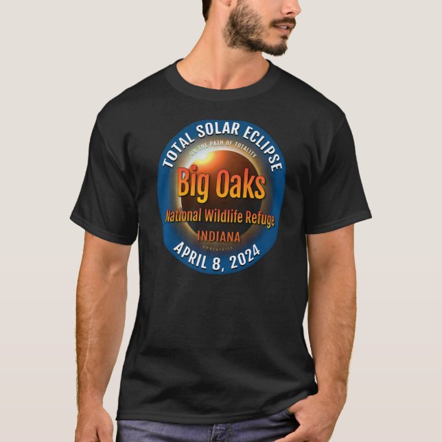 Camiseta Big Oaks Refugia Indiana en eclipse solar total 20 (Anverso)