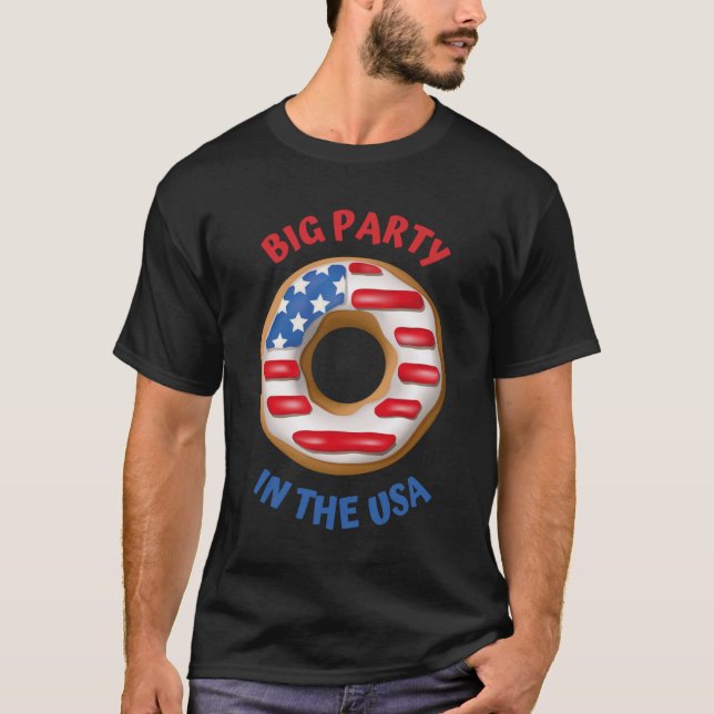 Camiseta Big Party USA Patriotic Donut Shirt (Anverso)