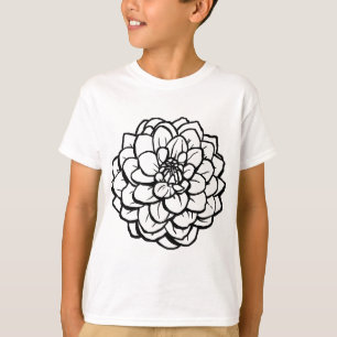 Camiseta Big Pen y Dahlia con tinta - Negro sobre blanco