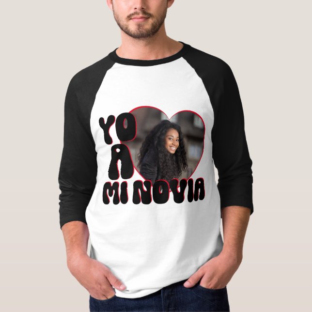 Camiseta Big Photo Heart Yo Amo a Mi Novia (Anverso)