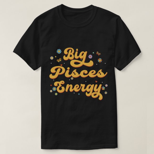 Camiseta Big Pisces Energía Zodiac Rótulo Astrología Horosc (Diseño del anverso)