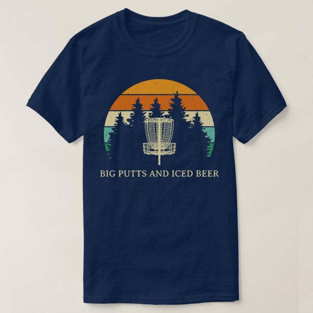 Camiseta Big Putts and Iced Beer Disc Golf Drinking Golfer  (Diseño del anverso)